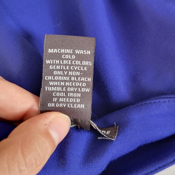 Chelsea & Theodore Royal Blue Side Slit Back Zip Up Midi Pencil Skirt - Picture 7 of 7